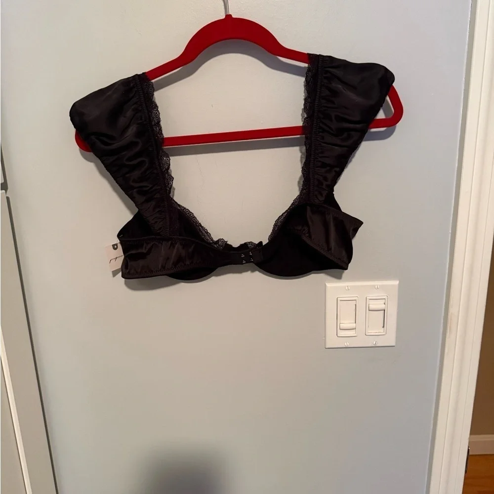 NWT By Anthropologie Satin Puff-Sleeve Underwire Bra